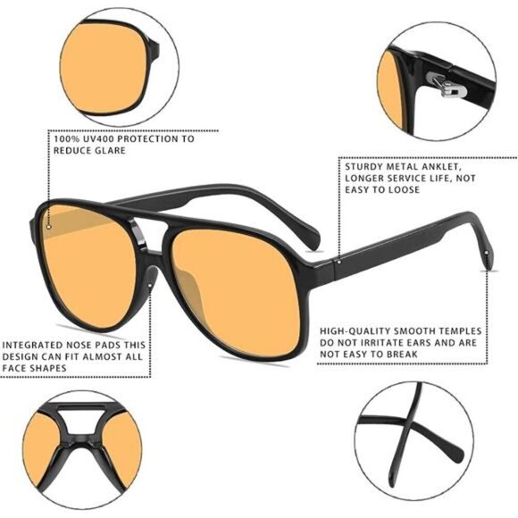 Retro Aviator Sunglasses Large Frame Classic 70s Vintage Sunglasses Aviators main image 4